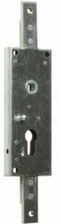 Series 1803 y 1804 1803/06 1804/B Cerradura puertas de garaje 1803/06. Provista de brazo conector con muelle para varilla, cierre vertical superior, el cual trabaja de forma opuesta a la usual.