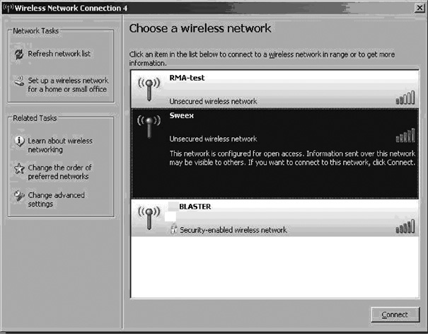 Conexión del ordenador a la red inalámbrica (sin WPS) Tras haber instalado los drivers de la Sweex Wireless LAN USB 2.0 adapter 300 Mbps 802.