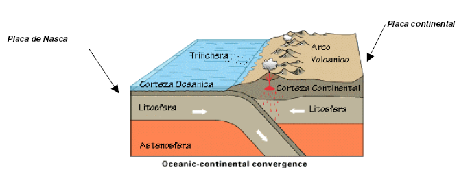 Figura : Esquema de la subducción sudamericana.