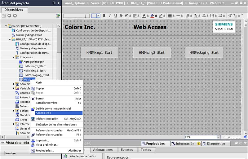 Acceso a datos de proceso a través de Internet/Intranet 4.3 Configurar usuarios para el acceso web Configuración del acceso web en el proyecto WinCC 1.