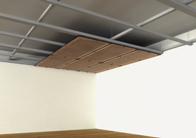 2.6 Tipos de fi jación para revestimiento de techo con ProdIN (materiales Neptuno, Proligna y Auditorium) Prodema recomienda instalar techos solamente con grosores de paneles 12 mm y con fi jación
