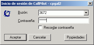 Inicio de sesión Cuando ingresa a su cuenta de correo electrónico, puede iniciar sesión en CallPilot de forma simultánea.