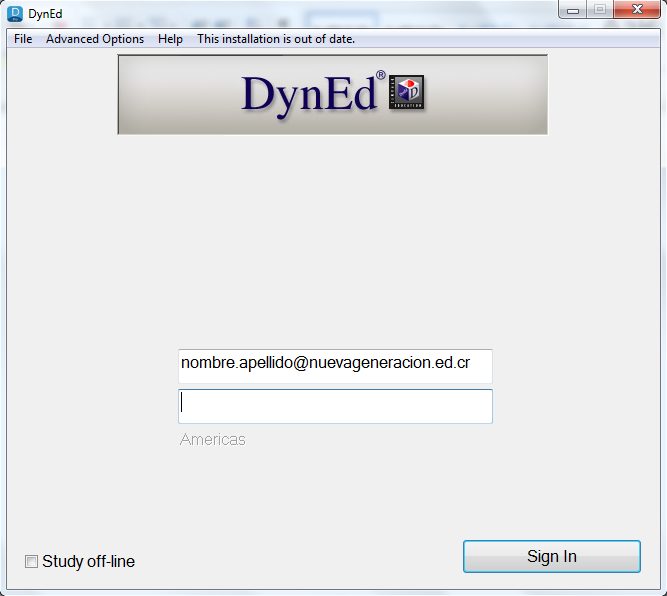 Paso 3, ingresar a la aplicación y actualizarla: Para ingresar al programa Dyned podrá hacerlo desde el acceso directo ubicado en el escritorio de su PC.