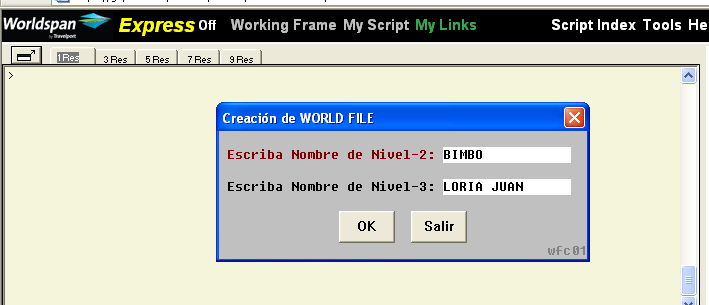 B) World File nivel 3 Paso 1: Inicio del proceso Nivel 3 Ejecute el script y espere a que se despliegue la ventana: Seleccione el nivel que desea crear (3) y de clic en OK 2 Nivel 2 para empresa o