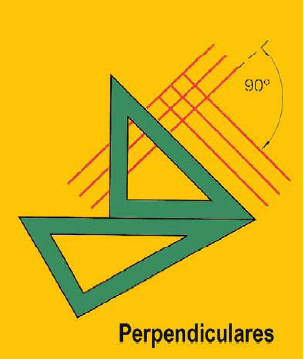 Para trazar una o varias líneas paralelas a una dada, se apoya la hipotenusa de la escuadra sobre la línea de referencia, se apoya la hipotenusa del cartabón en el cateto izquierdo de la escuadra y