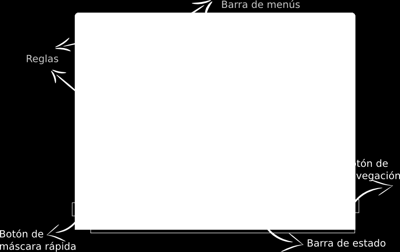 La barra de estado informa, de izquierda a derecha, de la unidad que estamos utilizando (en esta imagen píxeles px); del tamaño del zoom para ver la imagen (en este caso 100%); el nombre de la capa