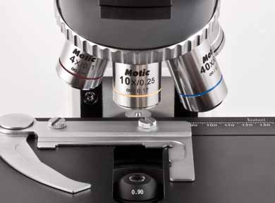 Objetivos El microscopio BA410 de Motic incorpora una óptica EC-H nueva, con una excelente relación calidad-precio.