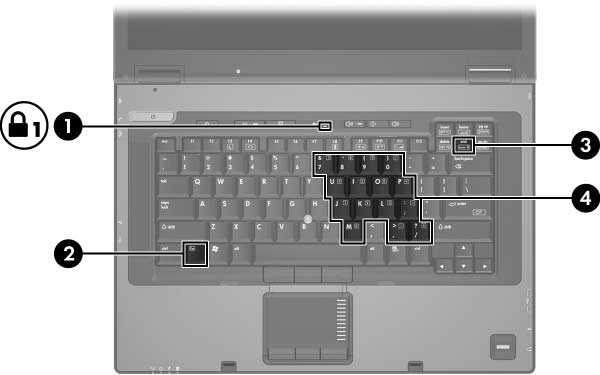 3 Teclados numéricos El equipo tiene un teclado numérico interno y también admite un teclado numérico externo opcional o un teclado externo opcional que incluye un teclado numérico.