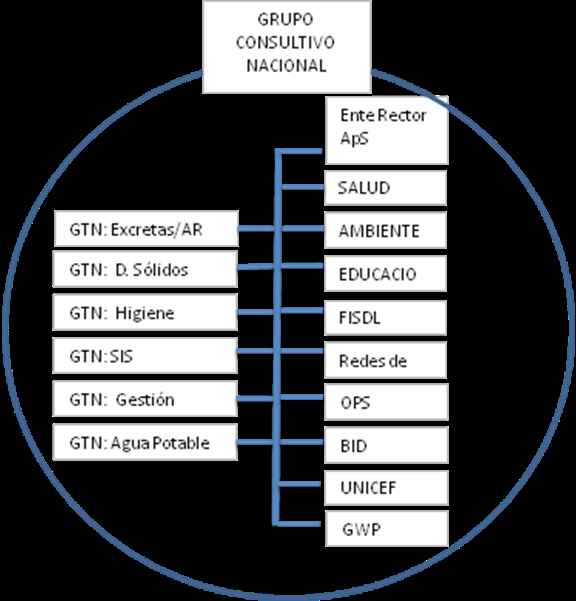 Para una mejor comprensión del proceso de conformación de los GCN y GTR, se presentan los siguientes esquemas: Grupo Consultivo Nacional (GCN) Este grupo se sugiere sea conformado por las principales