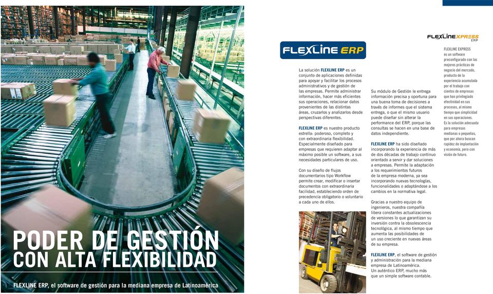 FLEXLINE ERP es nuestro producto estrella: poderoso, completo y con extraordinaria flexibilidad.