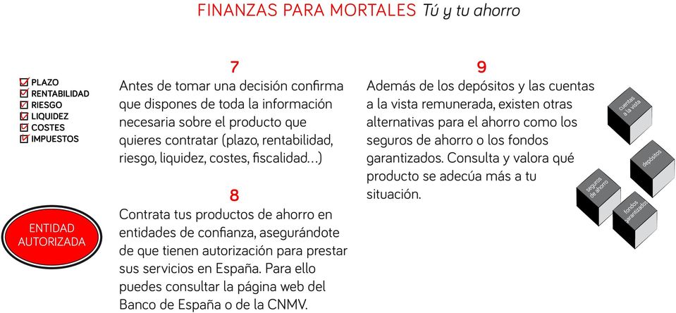 que tienen autorización para prestar sus servicios en España. Para ello puedes consultar la página web del Banco de España o de la CNMV.