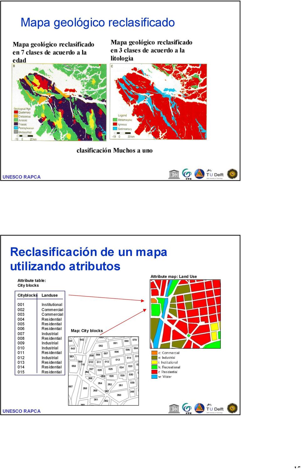 map: Land Use Cityblocks Landuse 001 Institutional 002 Commercial 003 Commercial 004 Residential 005 Residential 006 Residential 007