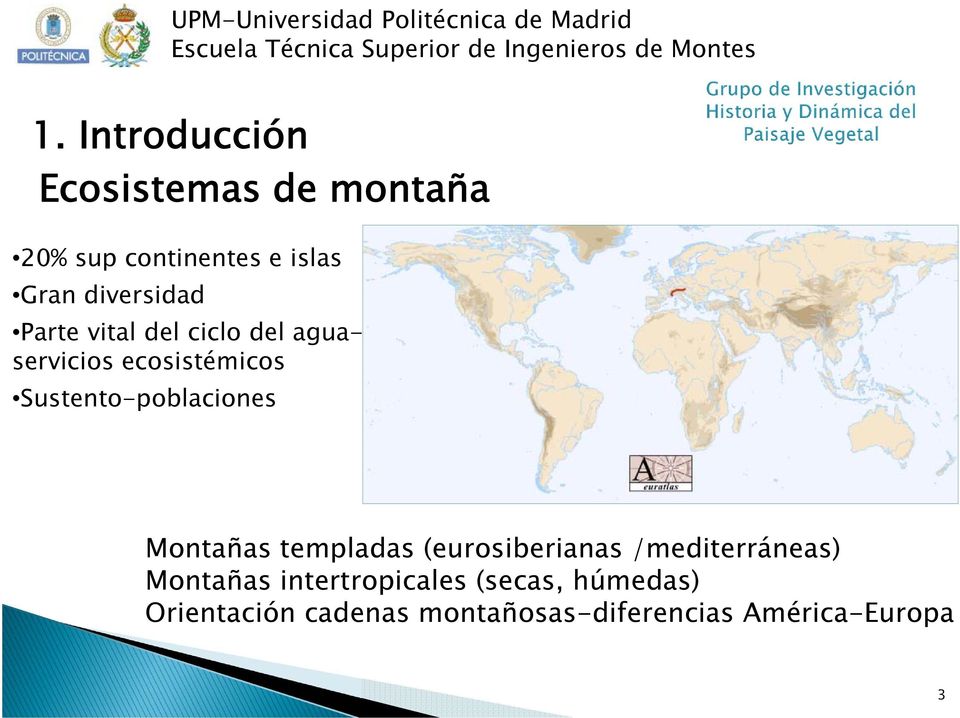 Sustento-poblaciones Montañas templadas (eurosiberianas /mediterráneas)