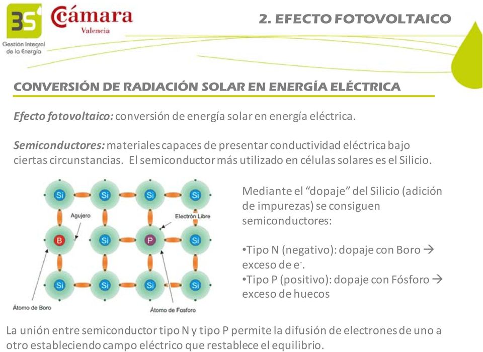 El semiconductor más utilizado en células solares es el Silicio.