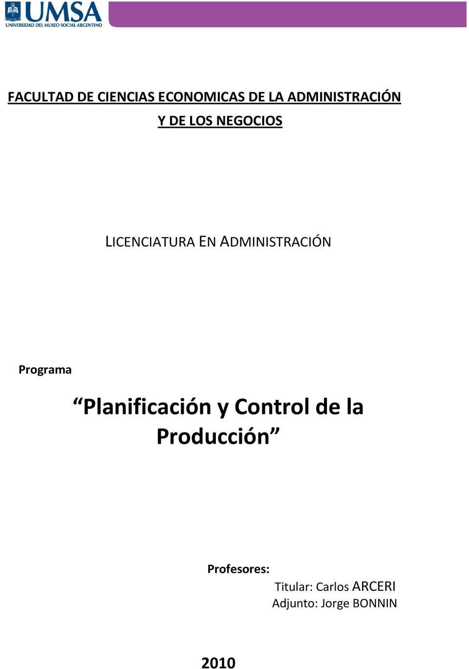 Programa Planificación y Control de la Producción