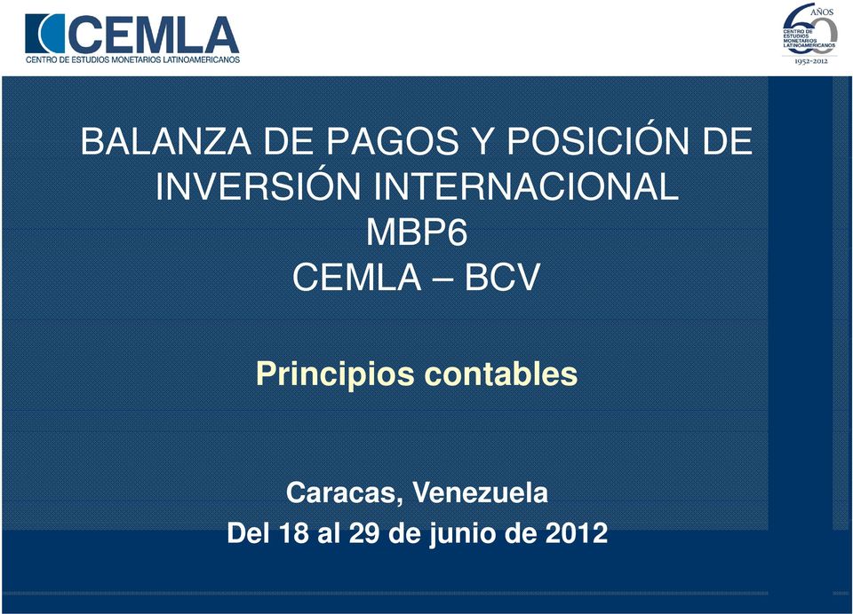 BCV Principios contables Caracas,