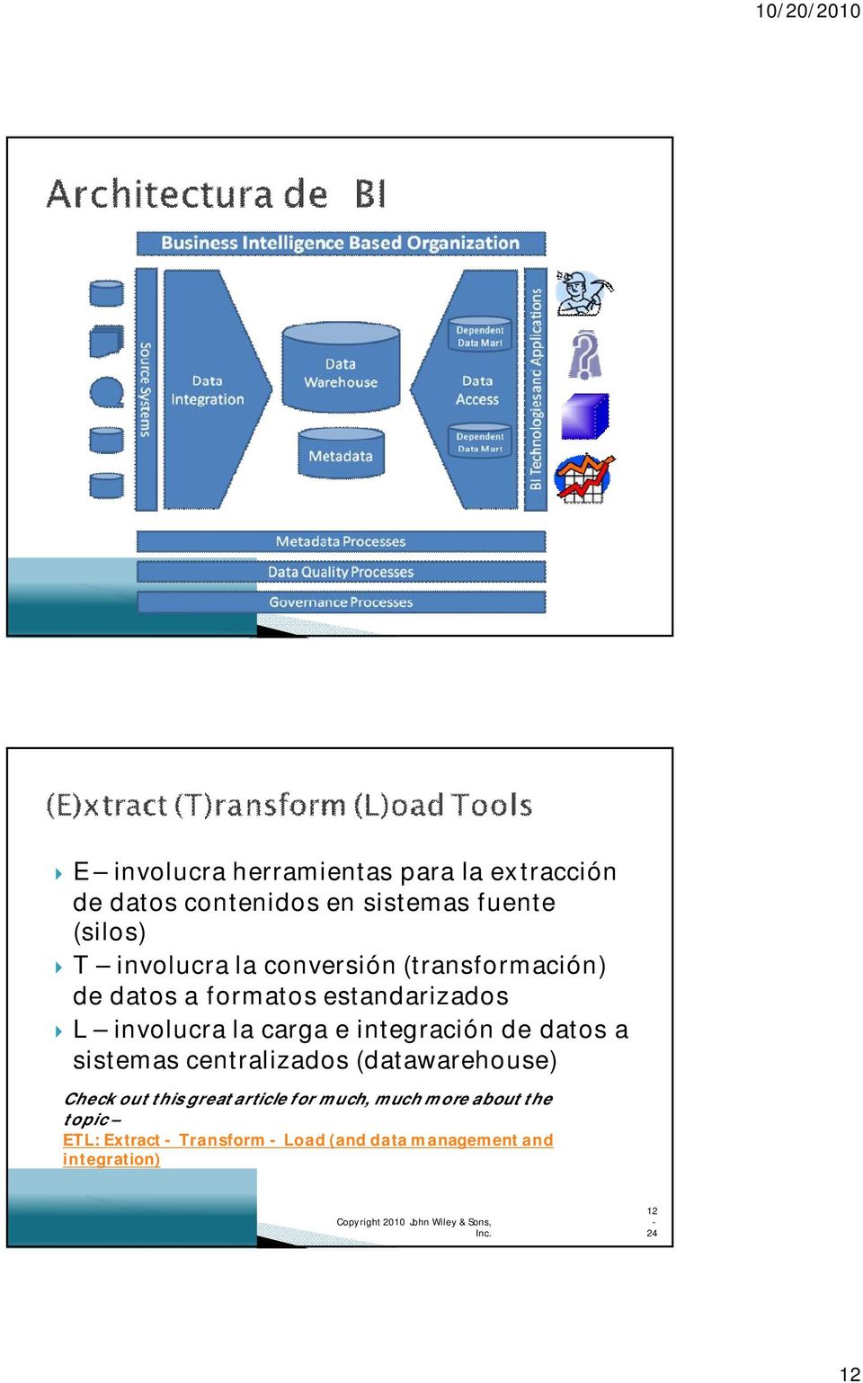 sistemas centralizados (datawarehouse) Check out this great article for much, much more about the topic ETL: