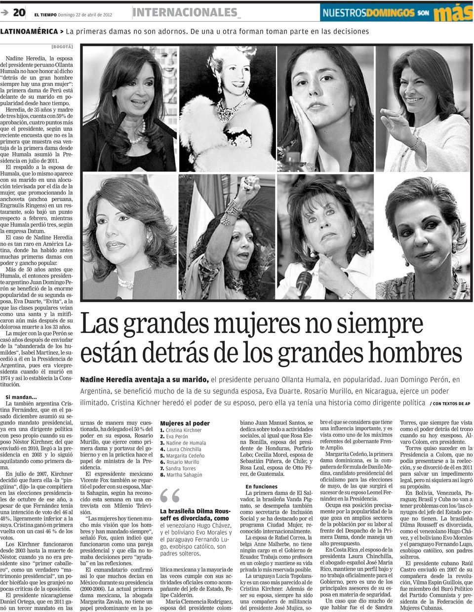 mujer : la primera dama de Perú está delante de su marido en popularidad desde hace tiempo.