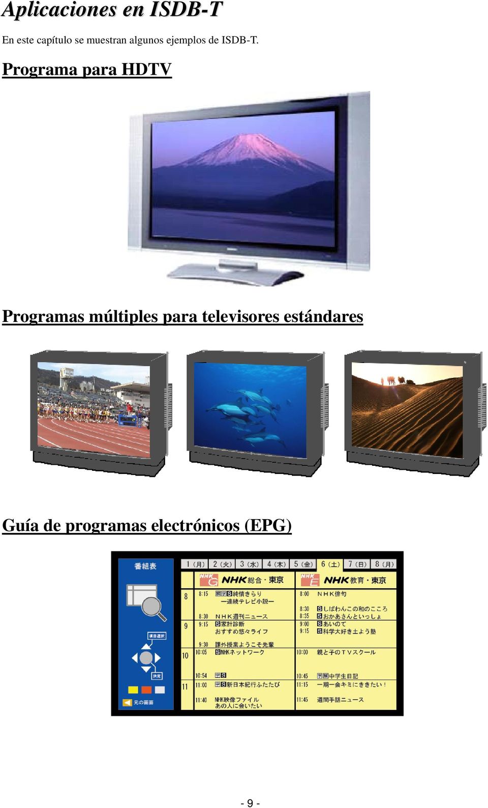 Programa para HDTV Programas múltiples para