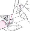 Example: Straight stitch [1] [1] Exemple: Point droit Fabric Tissu Tejido Tessuto Fabric Tissu Tejido Tessuto Ejemplo: Pespunte recto Esempio: Cucitura diritta [2] [2] 1 Select first stitch pattern