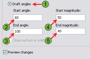 Cuando se le solicite seleccionar una trayectoria curva, seleccione el arco vertical. En la Caja de Diálogo Loft Setting, haga clic en OK. 13. Descongele el layer Loft 4 y conviértalo en actual. 14.