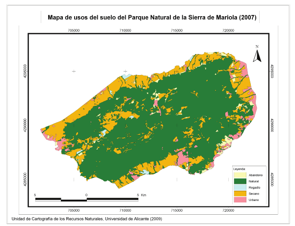 Arques, J., Belda, A., Peiró, V., Martínez-Pérez, J.E. & Pastor-López, A. Figura 2. Distribución de los usos del suelo.