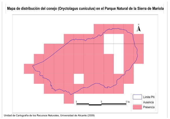 Estudio preliminar sobre la abundancia y distribución del conejo (Oryctolagus cuniculus Linnaeus, 1758), en el Parque Natural de la Sierra de Mariola (Alicante-Valencia) Figura 4.