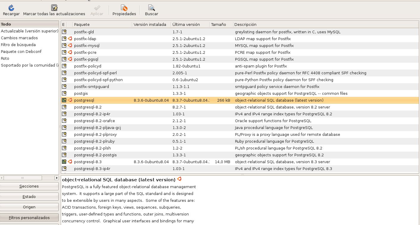 Instalacion de PostgreSQL en Ubuntu 8.