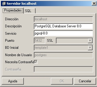 Nuevo Servidor Para crear la base de datos en PostgreSQL haremos uso de la herramienta de administración pgadmin III que se incluye en el ejecutable de la instalación de PostgreSQL.