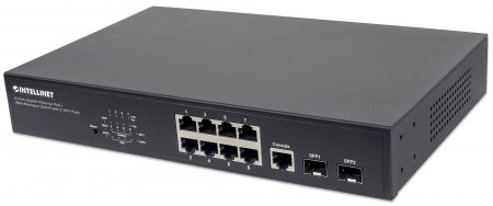 Switch administrable de 8 puertos PoE+ Gigabit Ethernet con 2 puertos SFP 8 puertos PoE, Power over Ethernet IEEE 802.