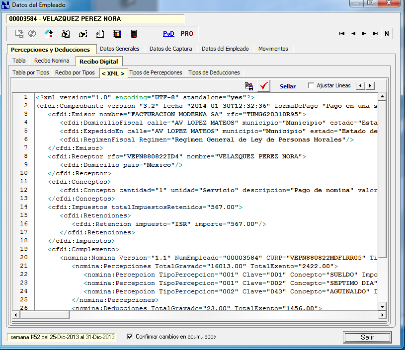 PASO 4. VER RECIBO XML EN PANTALLA PASO 4. Ahora ya puede ir a la opción de Editor de Personal y ver en pantalla. 1.
