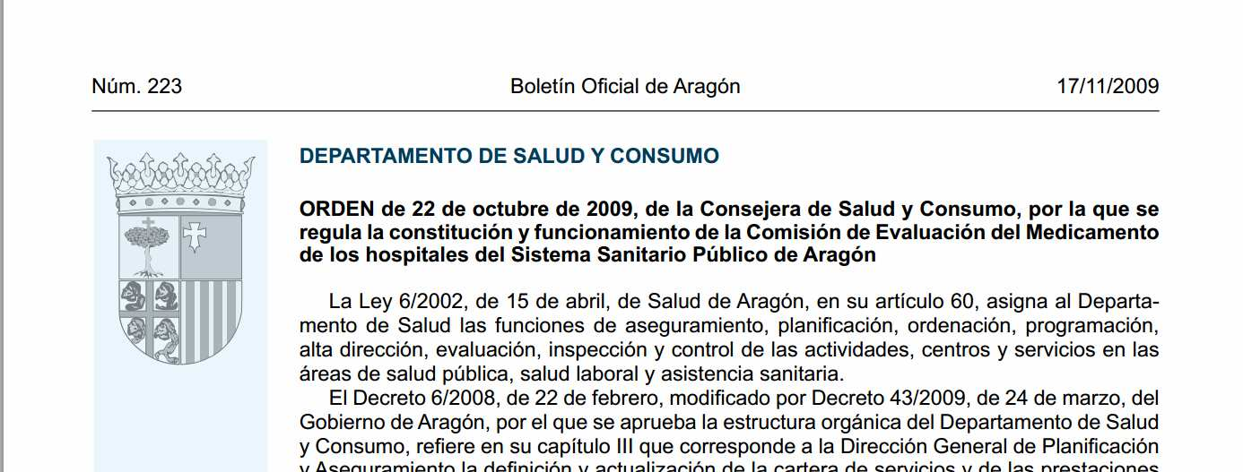 ÁMBITO: Todos los hospitales del sistema sanitario público de Aragón. CEMA OBJETIVOS: Evaluar las propuestas de incorporación de nuevos medicamentos en los Hospitales.