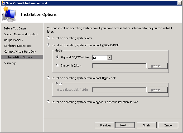 Instalación del sistema operativo para una nueva SQL Server Máquina Virtual. 9.