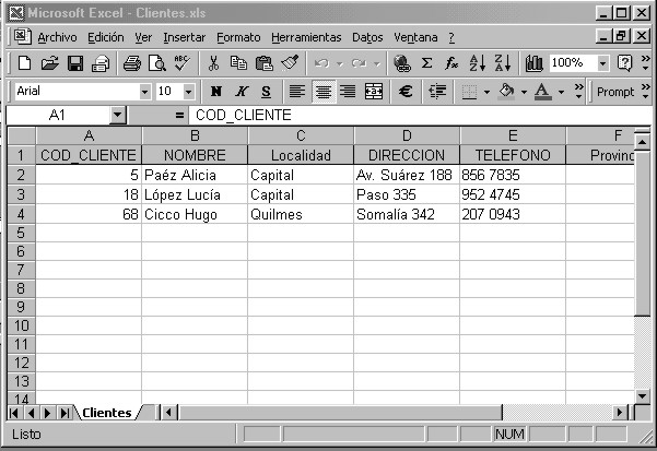 Analizar los datos de la tabla o consulta con Excel Los datos de una tabla o consulta pueden transferirse a una hoja de Excel usando el comando Analizar con Excel (también en la opción Vínculos con
