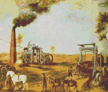 b) La máquina de vapor en el campo Consecuencia: aumento de la productividad agrícola y de la migración de campesinos a la