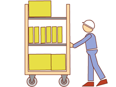 Cajas y estanterías rodantes: las cajas y estanterías rodantes facilitan y reducen las fuerzas de empuje y tracción.