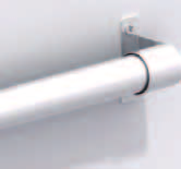 de 25 mm colocado con soportes terminales en la pared, bajo el techo o en el armario, se dobla por ser largo o por la carga, se lo puede apuntalar con el soporte intermedio. Color Dim. a Dim.