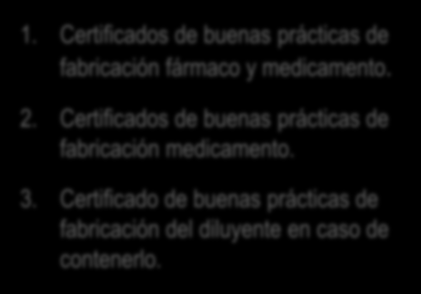 SECCIÓN IV. Sección IV. Información Legal 1. Certificados de buenas prácticas de fabricación fármaco y medicamento. 2.