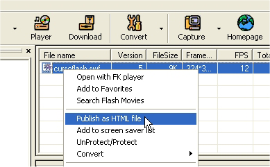 5 4. Publicar una película flash en formato HTML. 1.