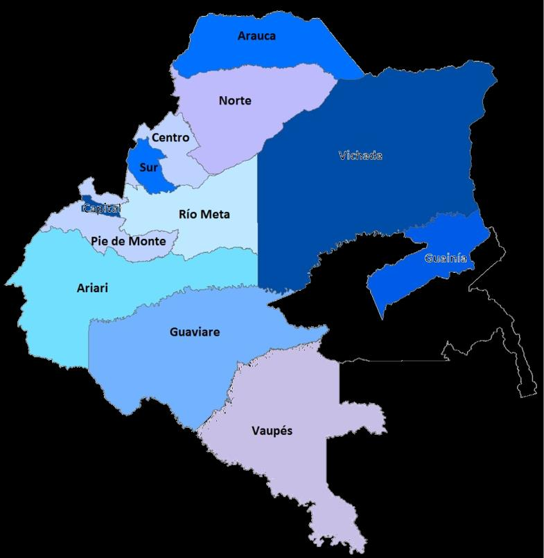 ESTRUCTURA SUBREGIONAL 12 sub-regiones Departamento Número de Municipios con entornos de Desarrollo Subregiones Temprano Intermedio Robusto Arauca 1 0