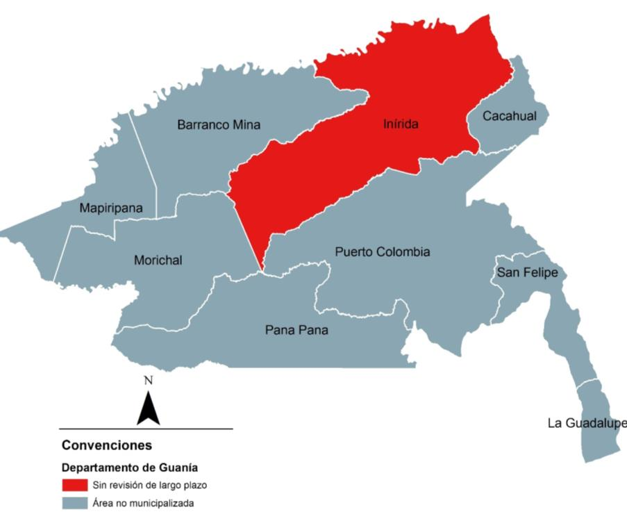 POT MODERNOS Diagnóstico: Vigencia de los planes de ordenamiento territorial El municipio de Inírida no cuenta con su EOT revisado (largo plazo)*.