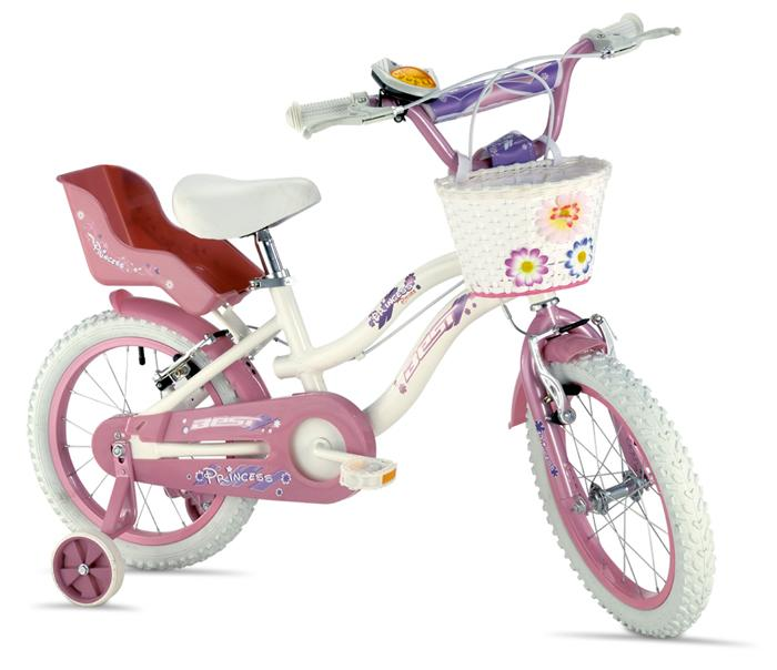 Bicicleta BEST Mdl. Princess Deluxe 16 Chasis para niña de aluminio (Facilidad de acceso, no se oxida, menor peso y se pedalea mas fácil).