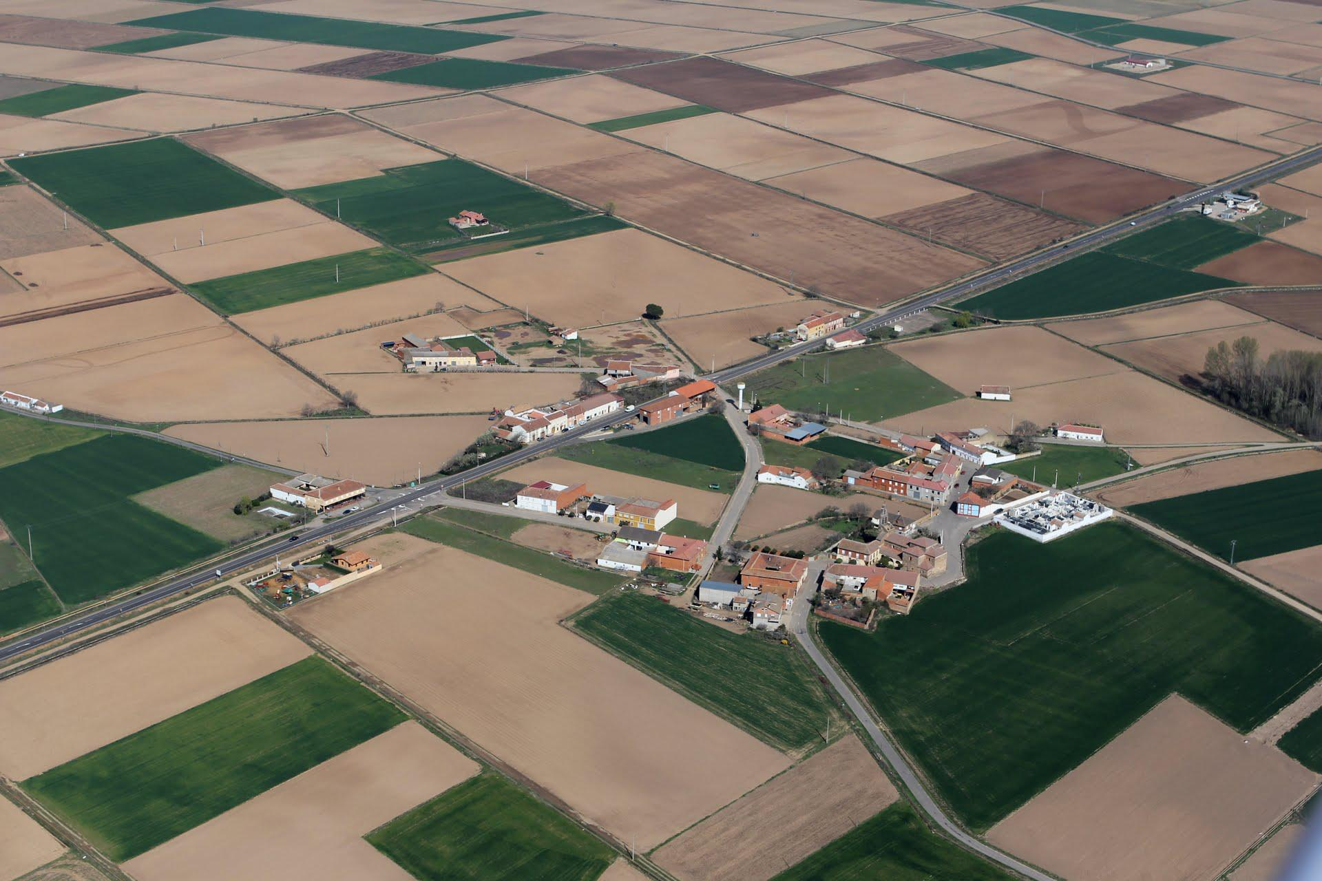 Vista aérea de San Román del Antiguo, León. SE Hoja de Astorga.