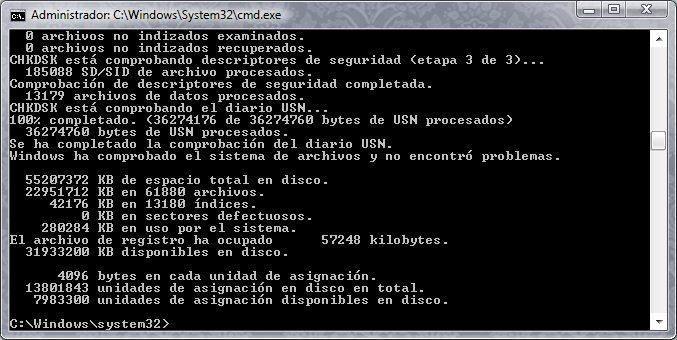 Imagen 6 (Comprobación de errores Windows 7). Desfragmentación de discos (Windows 7).