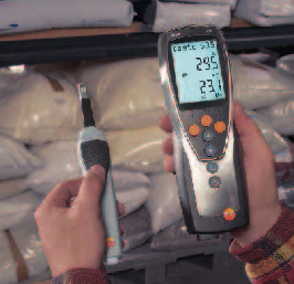 27 testo 635-1 El instrumento versátil para medición de humedad, valor U, humedad de equilibrio en materiales y punto de rocío en presión en sistemas de aire comprimido.