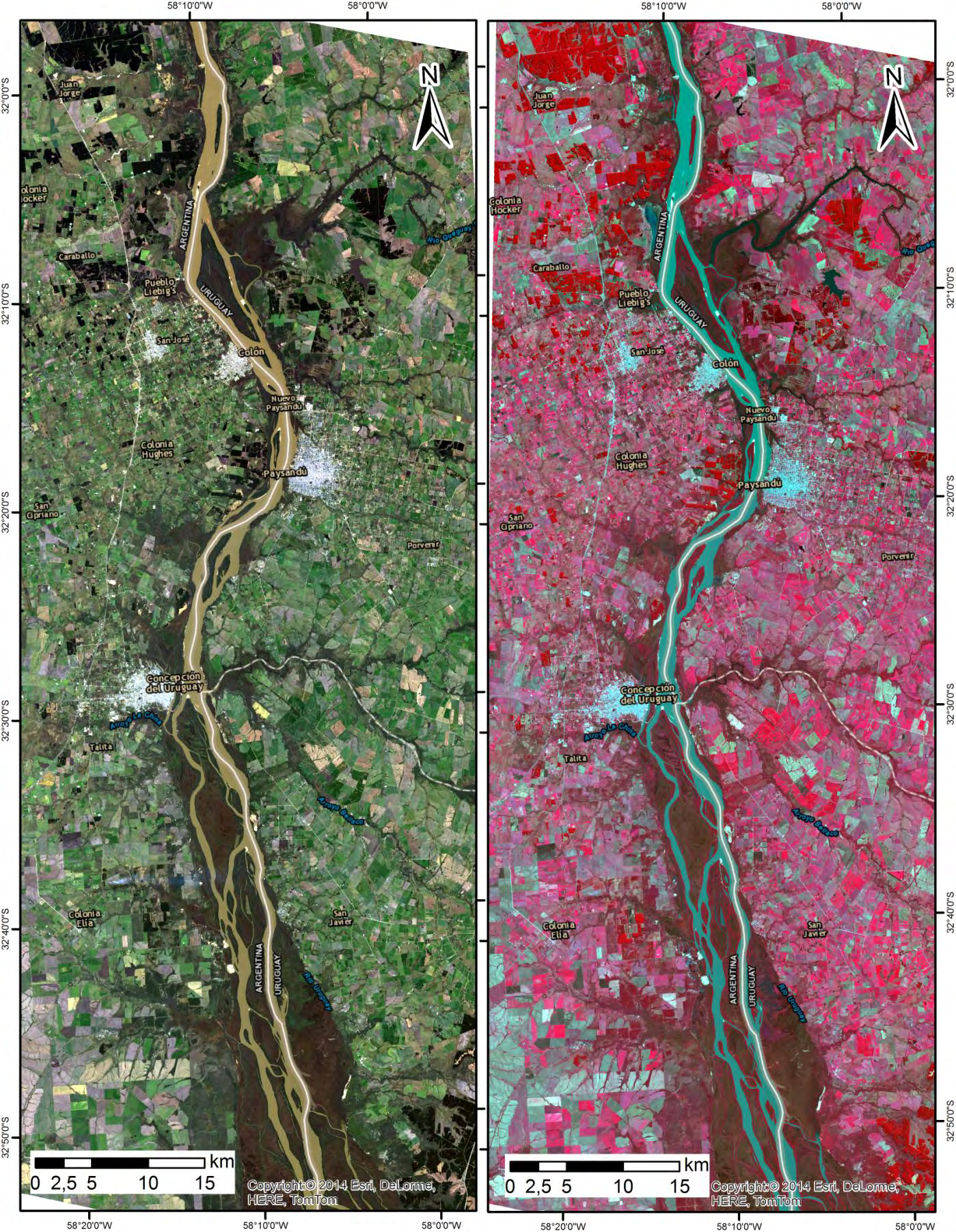 Mosaico Satelital de la Zona 4, elaborado a partir de imágenes Landsat 8