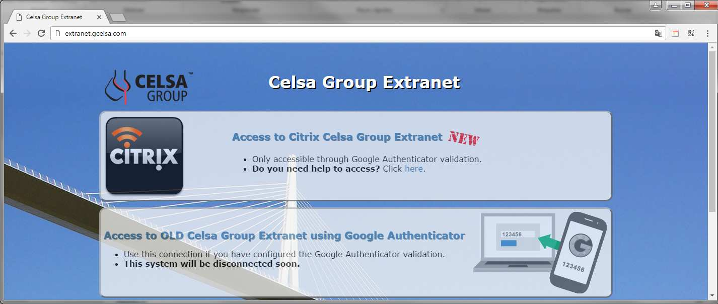 com: 1 Seleccionar Access to Citrix Celsa Group Extranet.