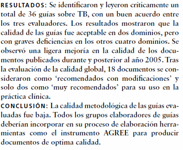 Guías y documentos INT J TUBERC LUNG DIS 14(8): 1045 1051 2010 The Union Quality of tuberculosis guidelines: urgent