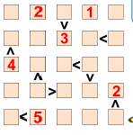El número 720 no tiene dígitos en común con el número a descubrir. 11. SIMIDUKO Completa este simiduko con los números de1 al 5 sin que se repitan en una misma fila y columna.
