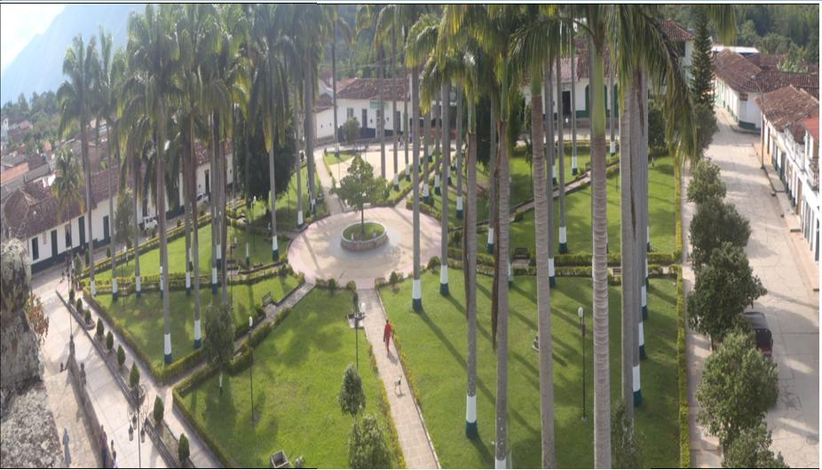El parque principal es uno de los más hermosos del Departamento de Santander, cuenta con 70 palmeras